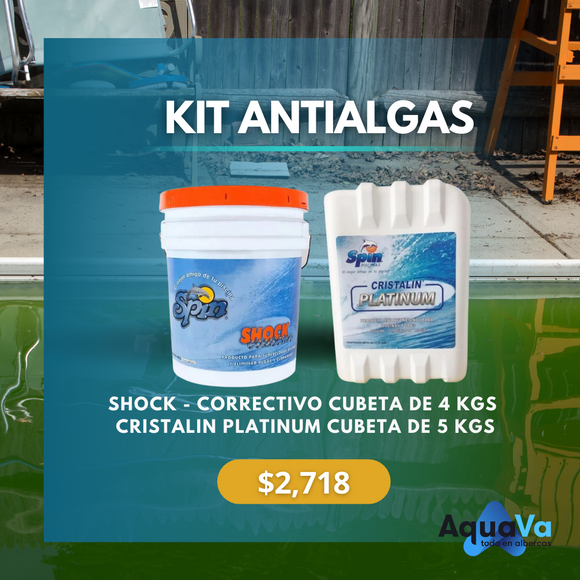 KIT ANTI ALGAS PARA AGUA DE PISCINA- SPIN